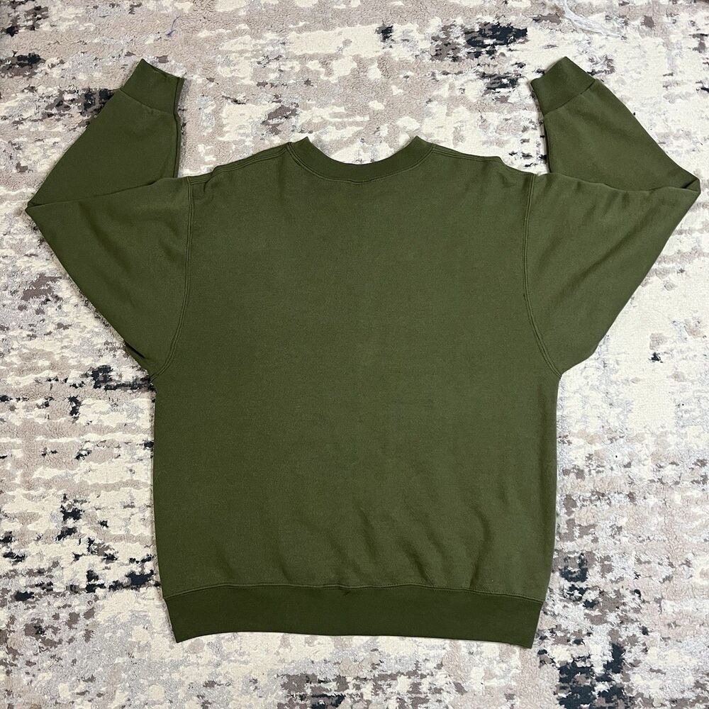 Vtg USMC Sweatshirt Mens Sz M Olive Green Made In USA Marine Corps Pullover - Picture 5 of 9